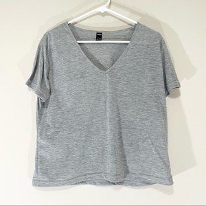 Shein Gray Short Sleeved Crop Top Size M